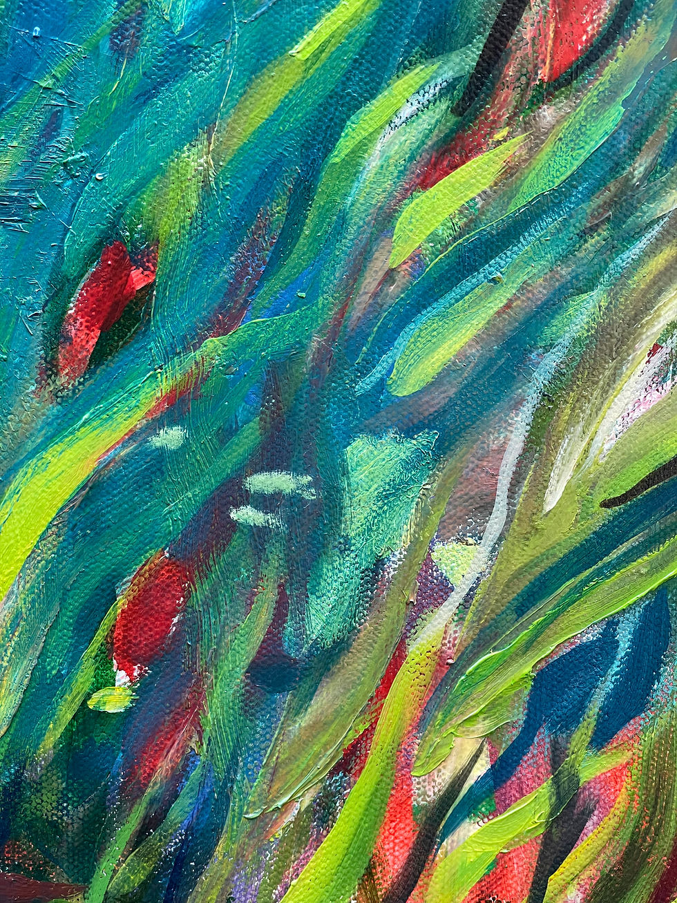 Thumbnail: "As Above, So Below" Original oil painting 24x36" - A watery dreamscape