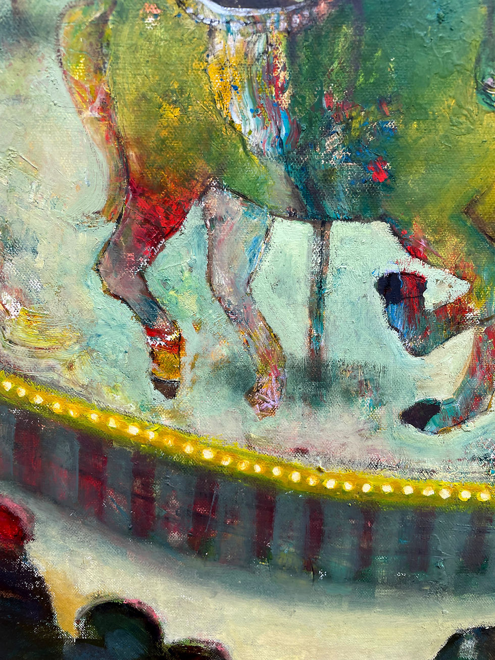 Thumbnail: "Strange Music from the Edge of Town" original oil painting 48x60"