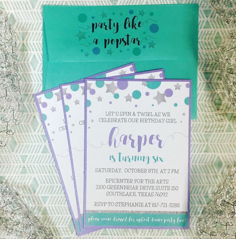 Popstar Birthday Party Invitations