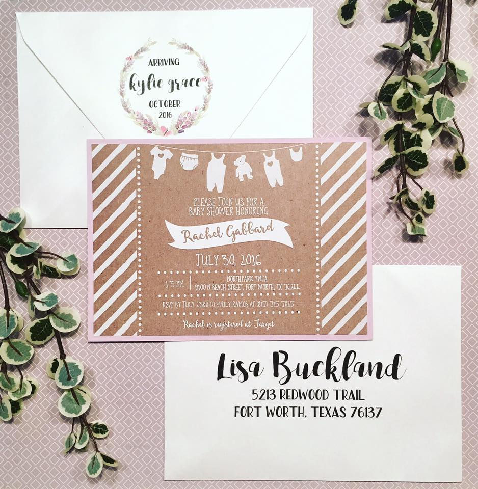 Lavender Baby Shower Invitation Set