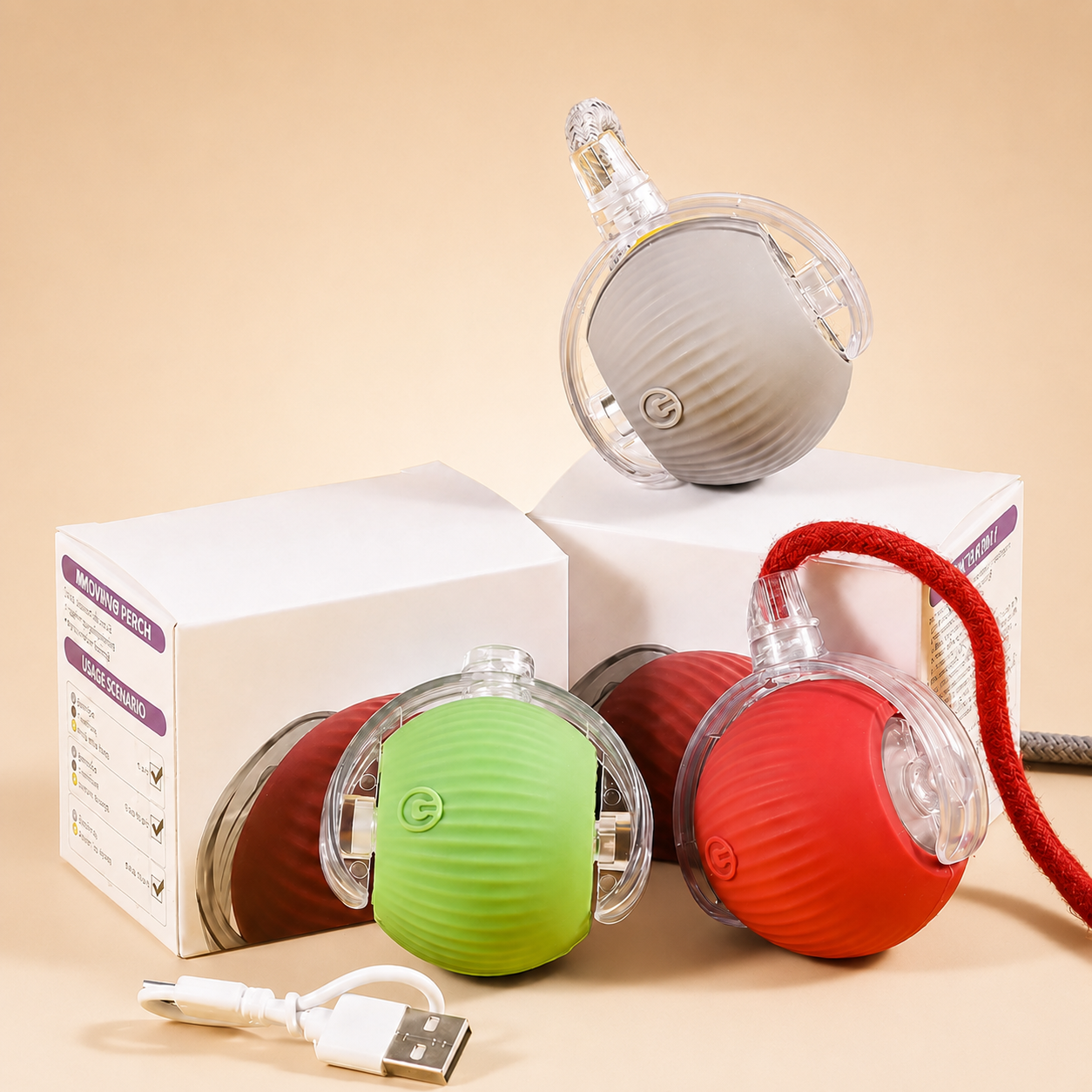 Interactive Rolling Ball Toy for Cats & Dogs