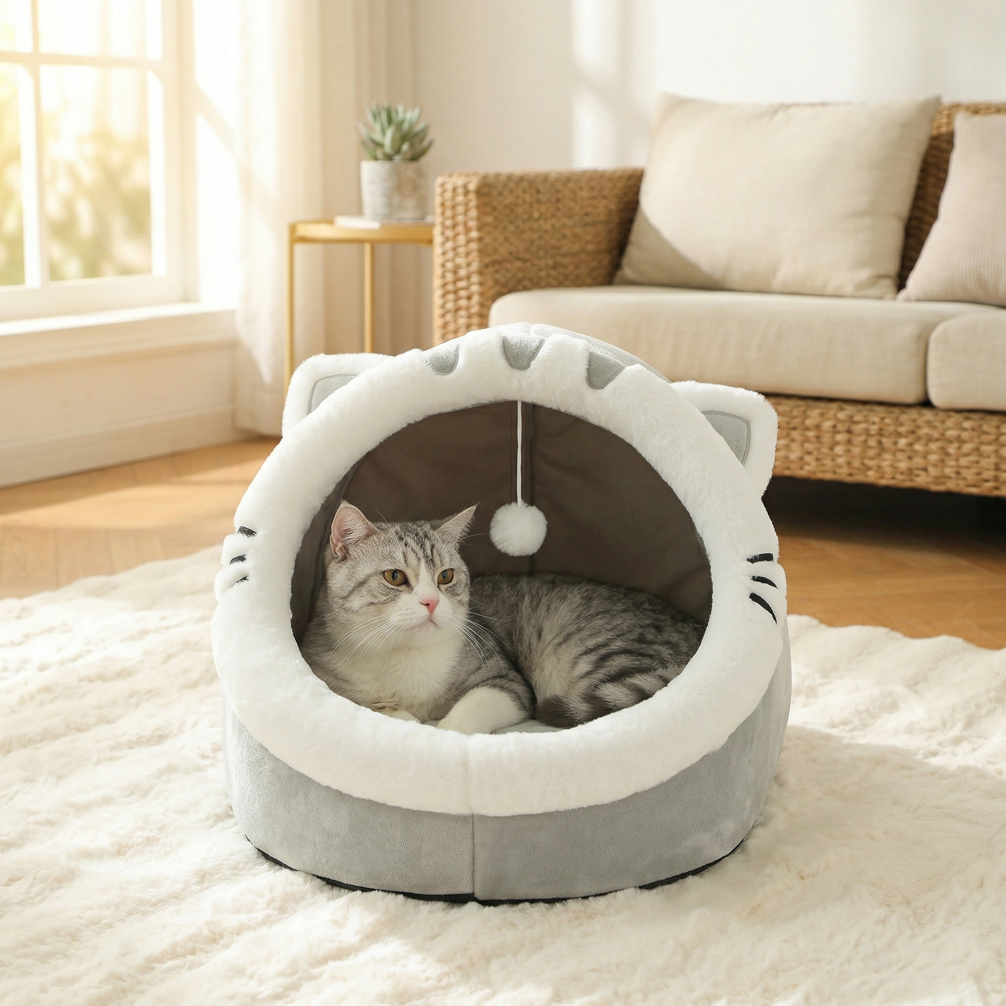 Cozy Plush Cat Bed