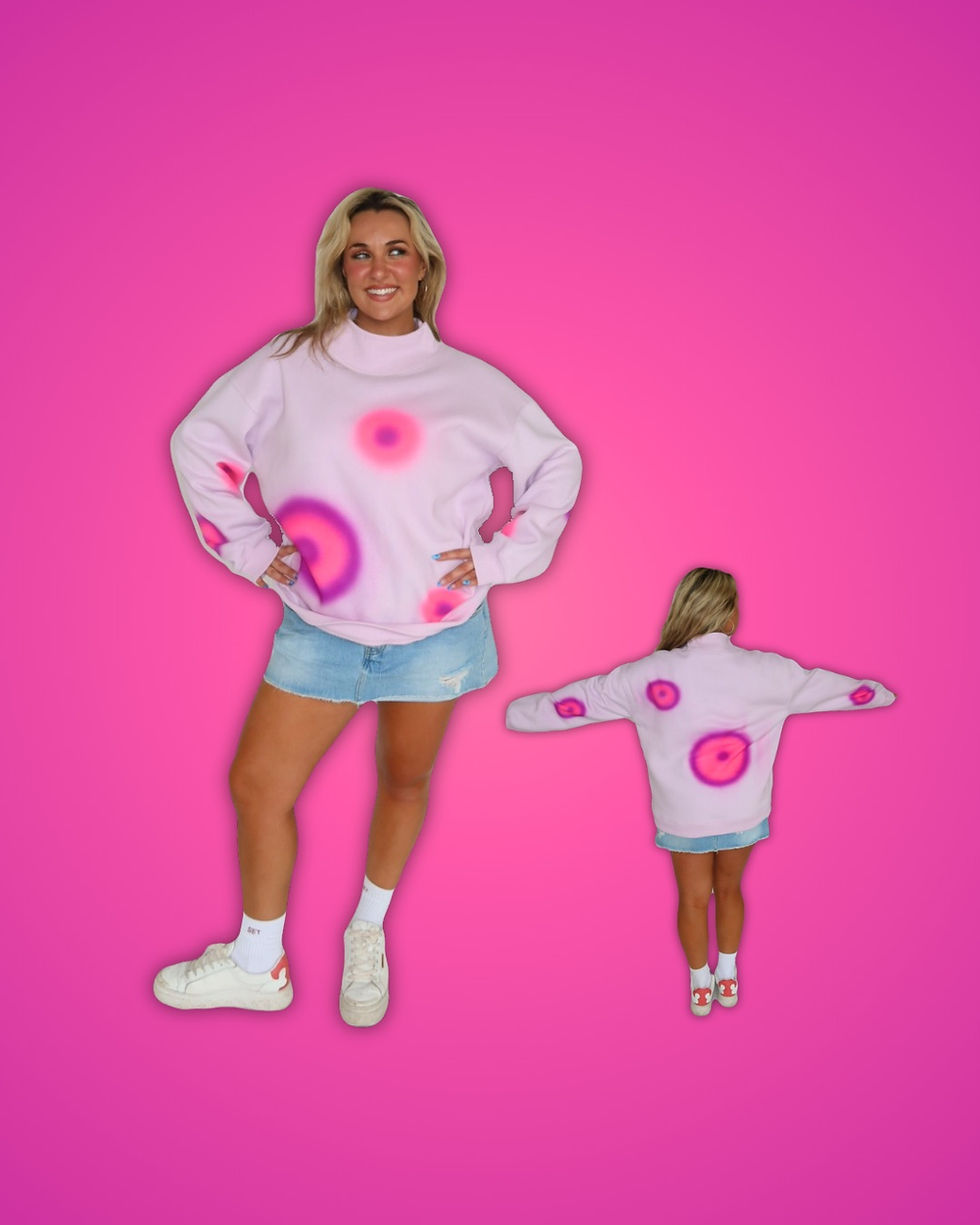 lavender airbrush aura mockneck
