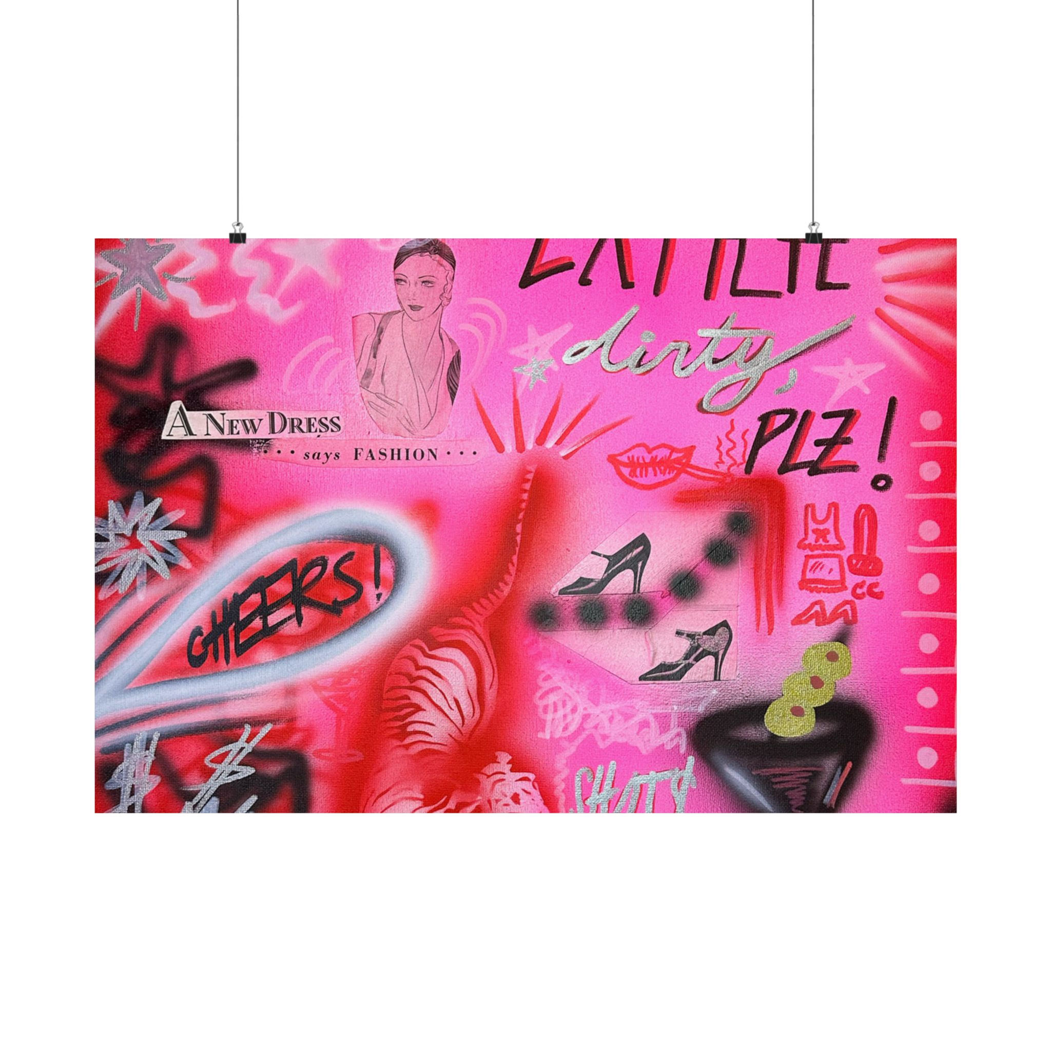 "extra dirty, plz" airbrush horizontal print