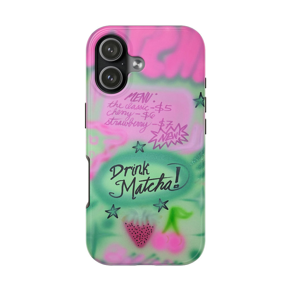 Thumbnail: "matcha!" airbrush iPhone case
