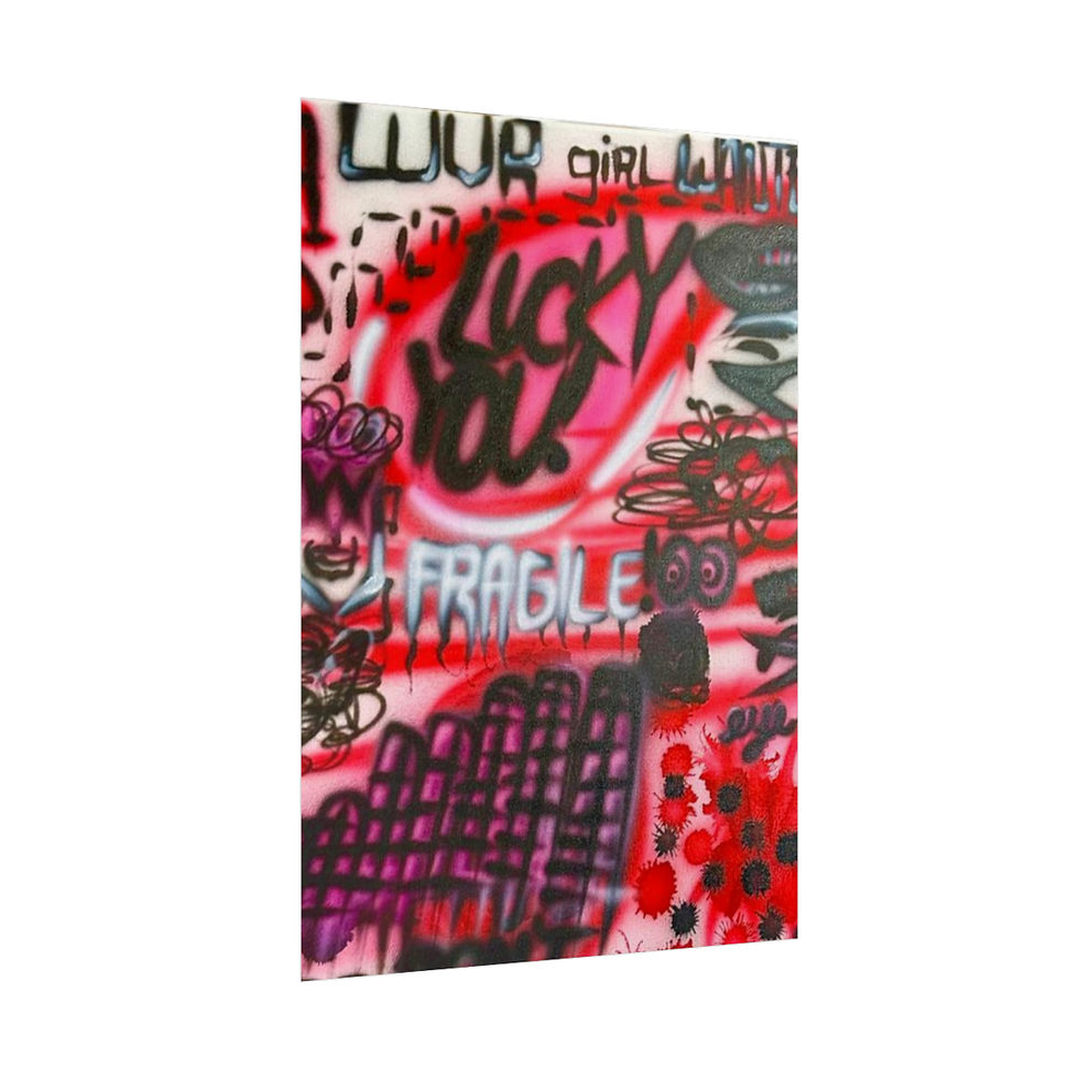Thumbnail: "lucky you!" airbrush rolled print