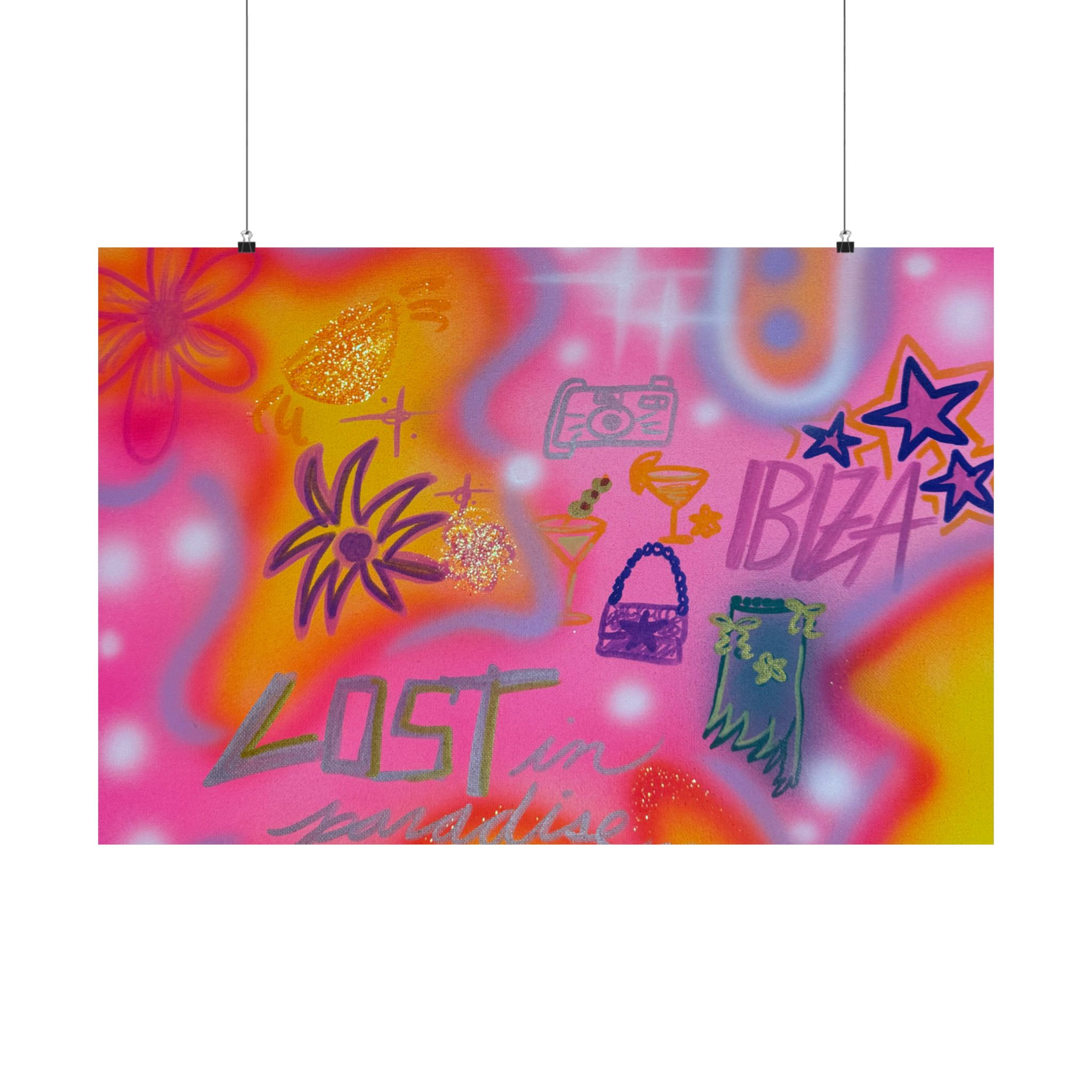 "ibiza" airbrush horizontal print