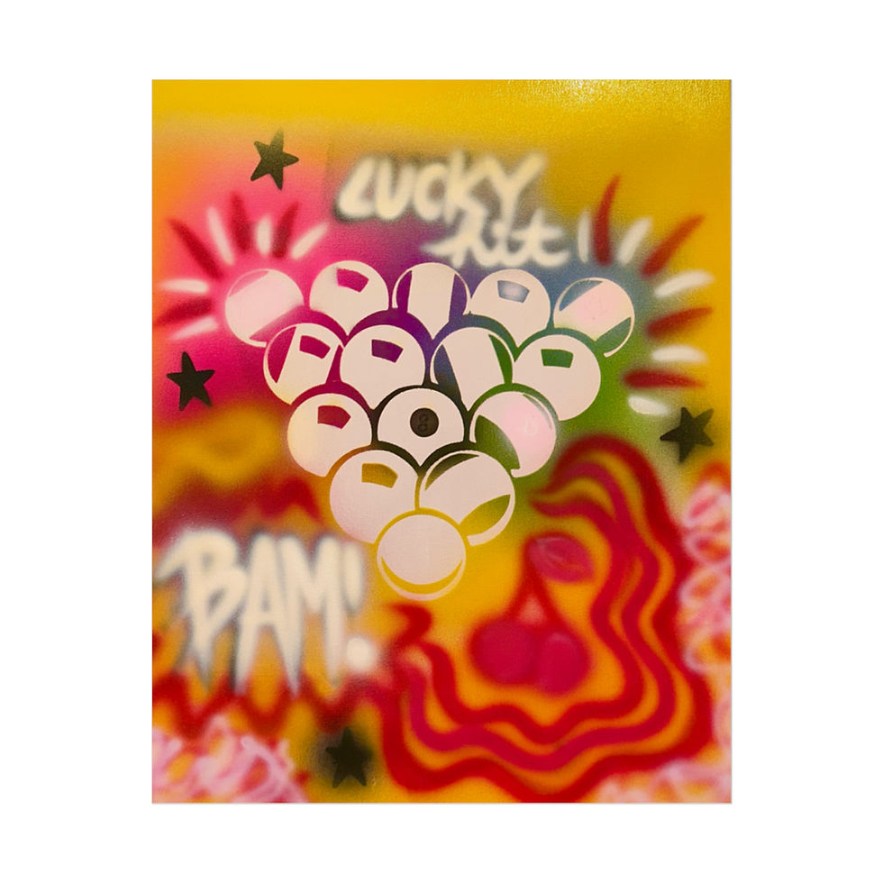 Thumbnail: "bright billiards" airbrush rolled print