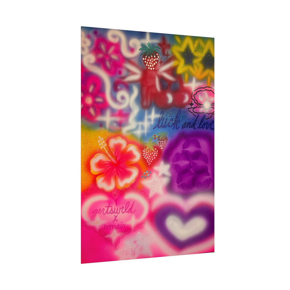 Thumbnail: "luck & luv" airbrush rolled print