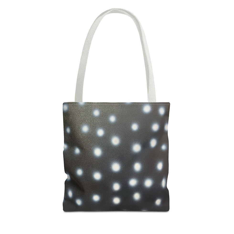 "coconut noir polka dot" airbrush tote bag