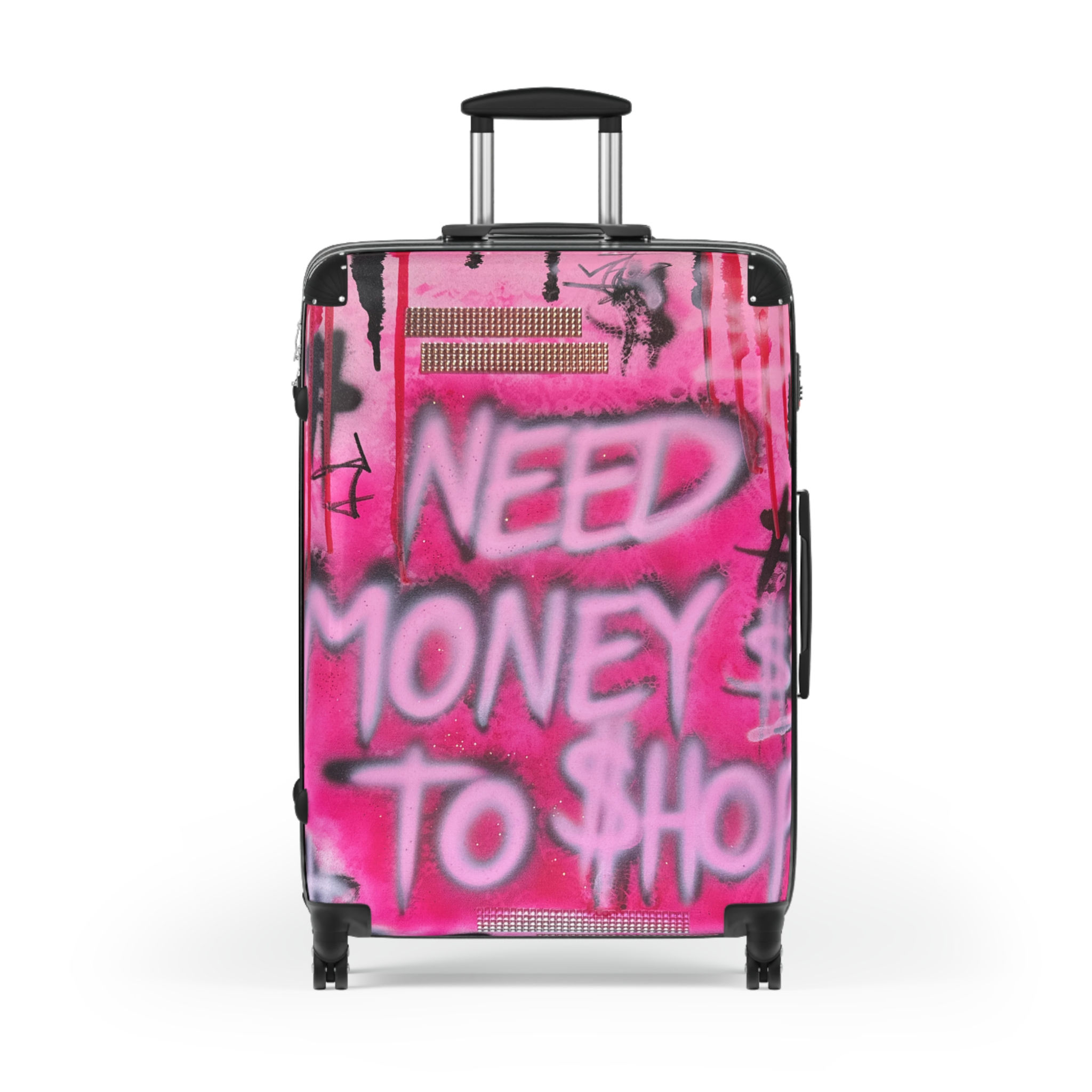 "need $$ to shop" airbrush suitcase
