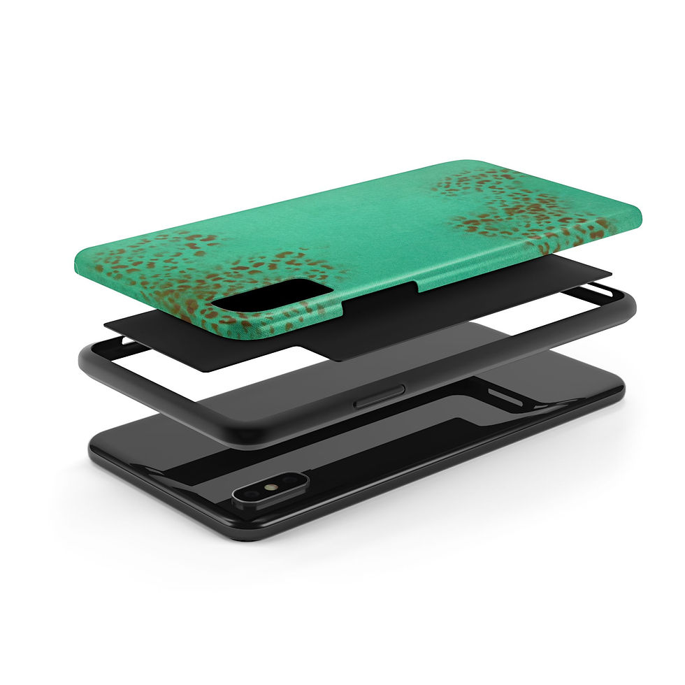 Thumbnail: "teal cheetah" airbrush iPhone case