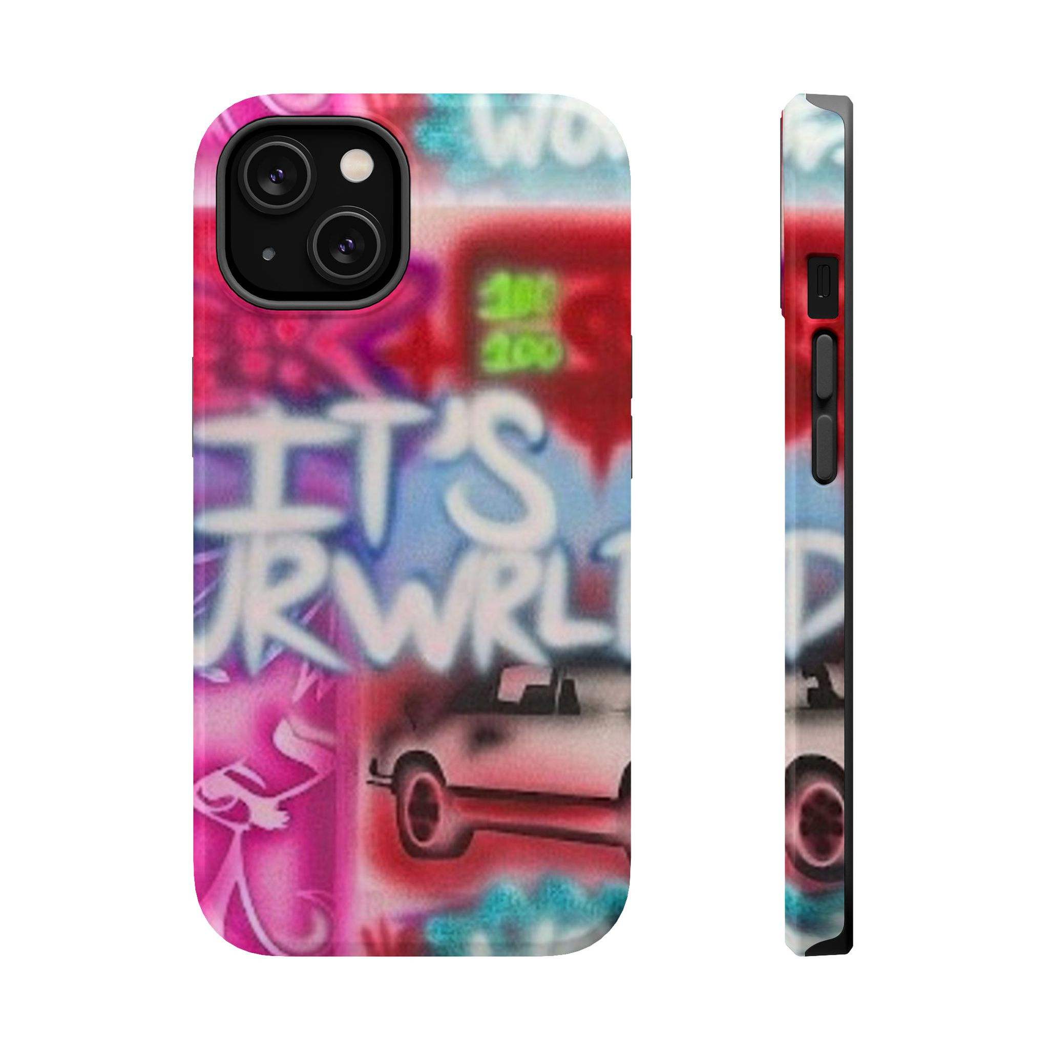MagSafe "its ur WRLD" airbrush iPhone case 