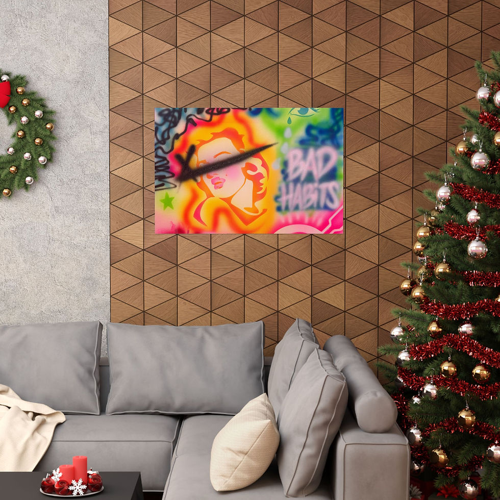 Thumbnail: "bad habits" airbrush horizontal print