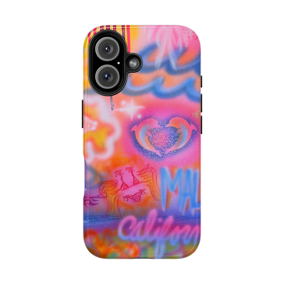 Thumbnail: "mornings in malibu" airbrush iPhone case