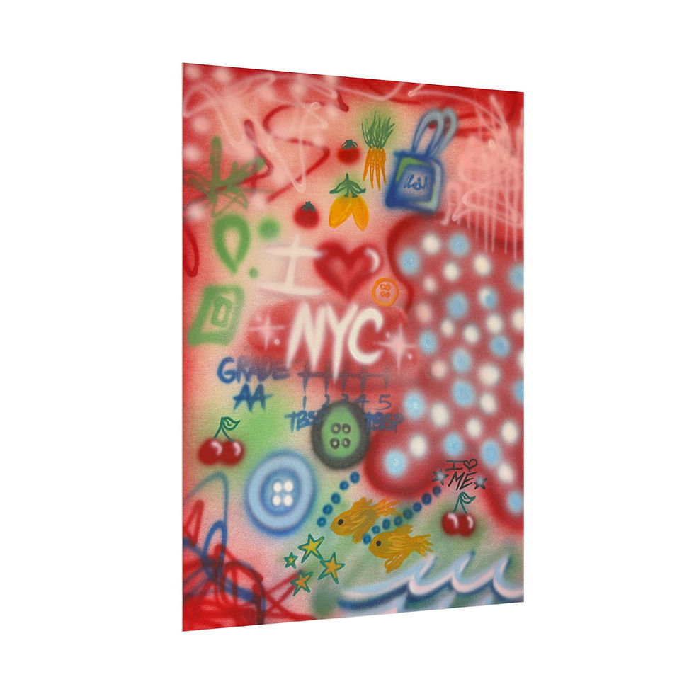 Thumbnail: "i <3 NYC" airbrush rolled print