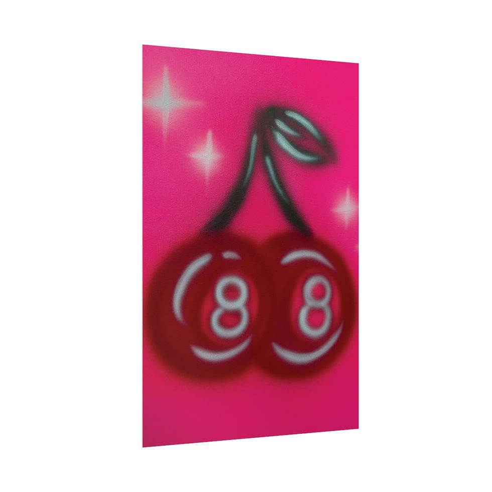 Thumbnail: "cherry 8ball" airbrush rolled print