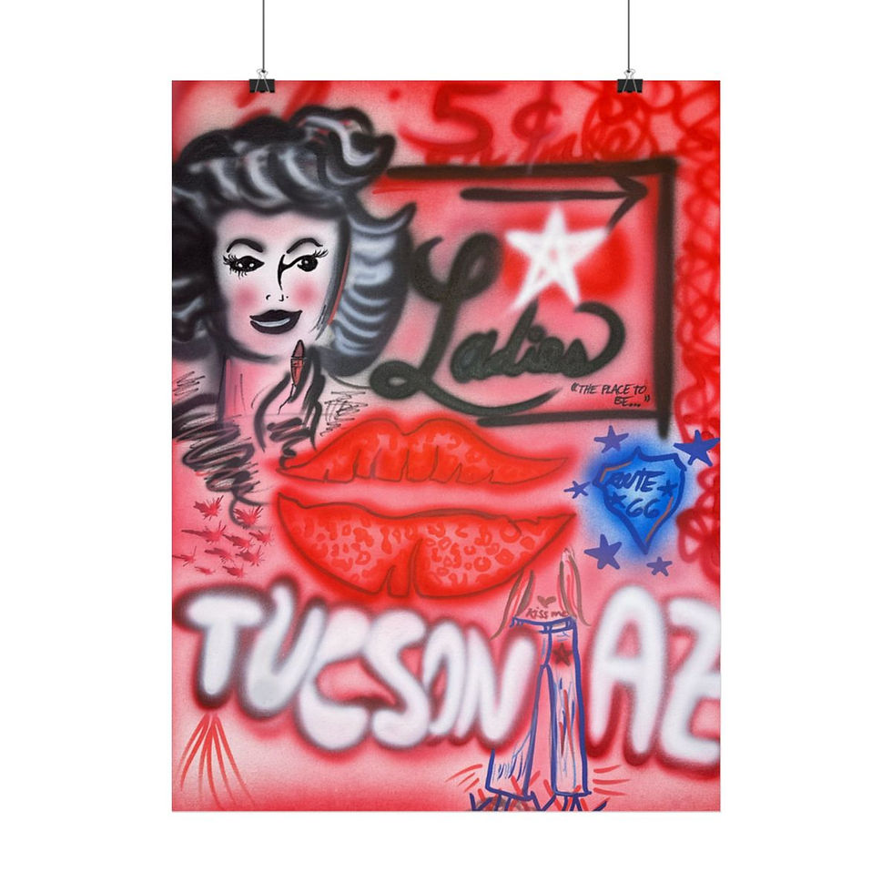 Thumbnail: "tucson, arizona" airbrush rolled print