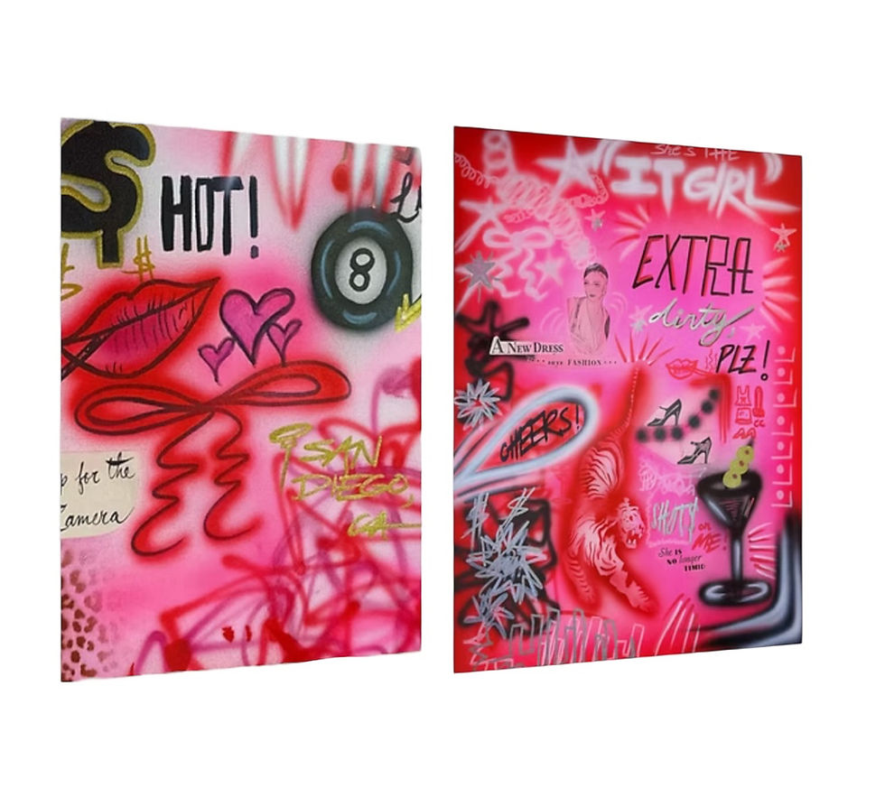 "IT girl" x "extra dirty, plz" airbrush rolled prints