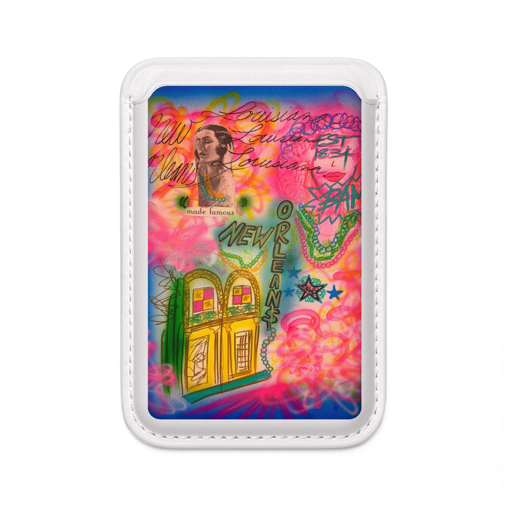 "new orleans, la" airbrush vegan wallet (Magsafe® Compatible)