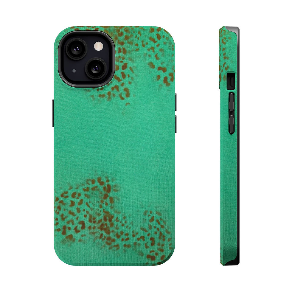Thumbnail: MagSafe "teal cheetah" airbrush iPhone case 