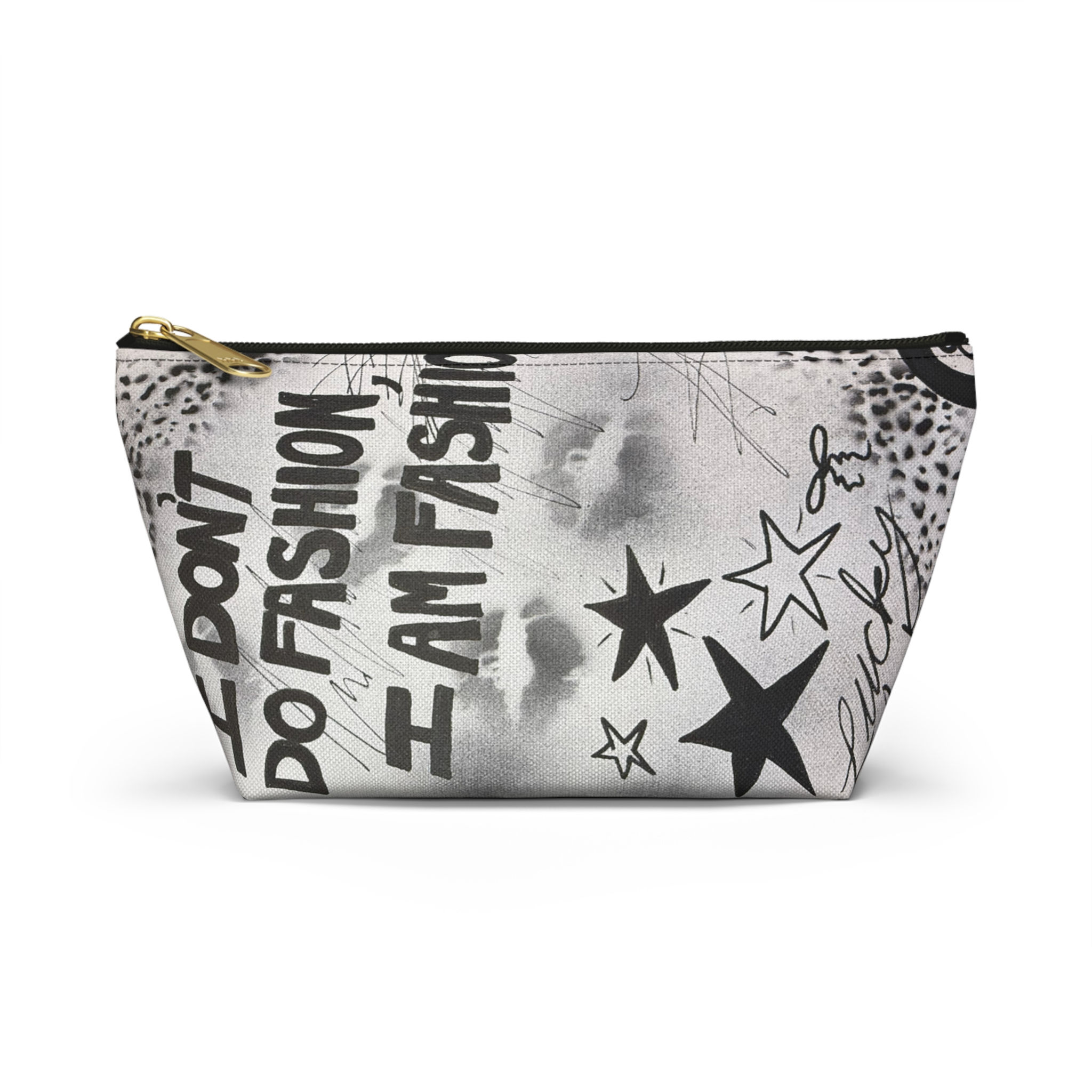 "i am fashion" airbrush makeup pouch