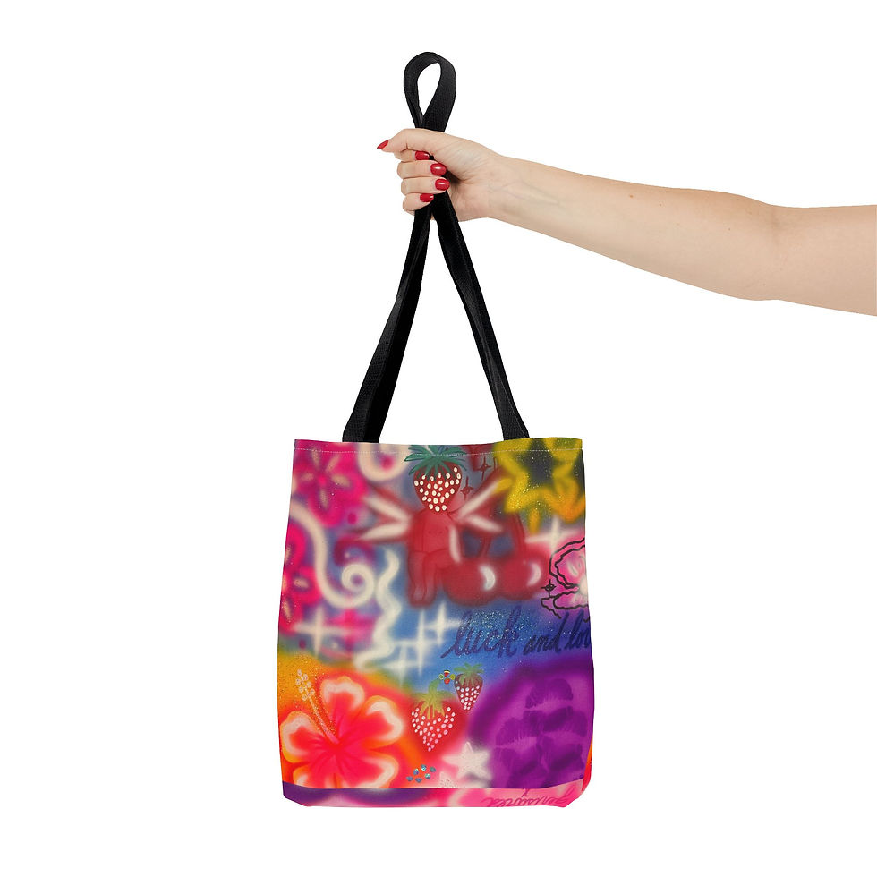Thumbnail: "luck n luv" airbrush tote bag