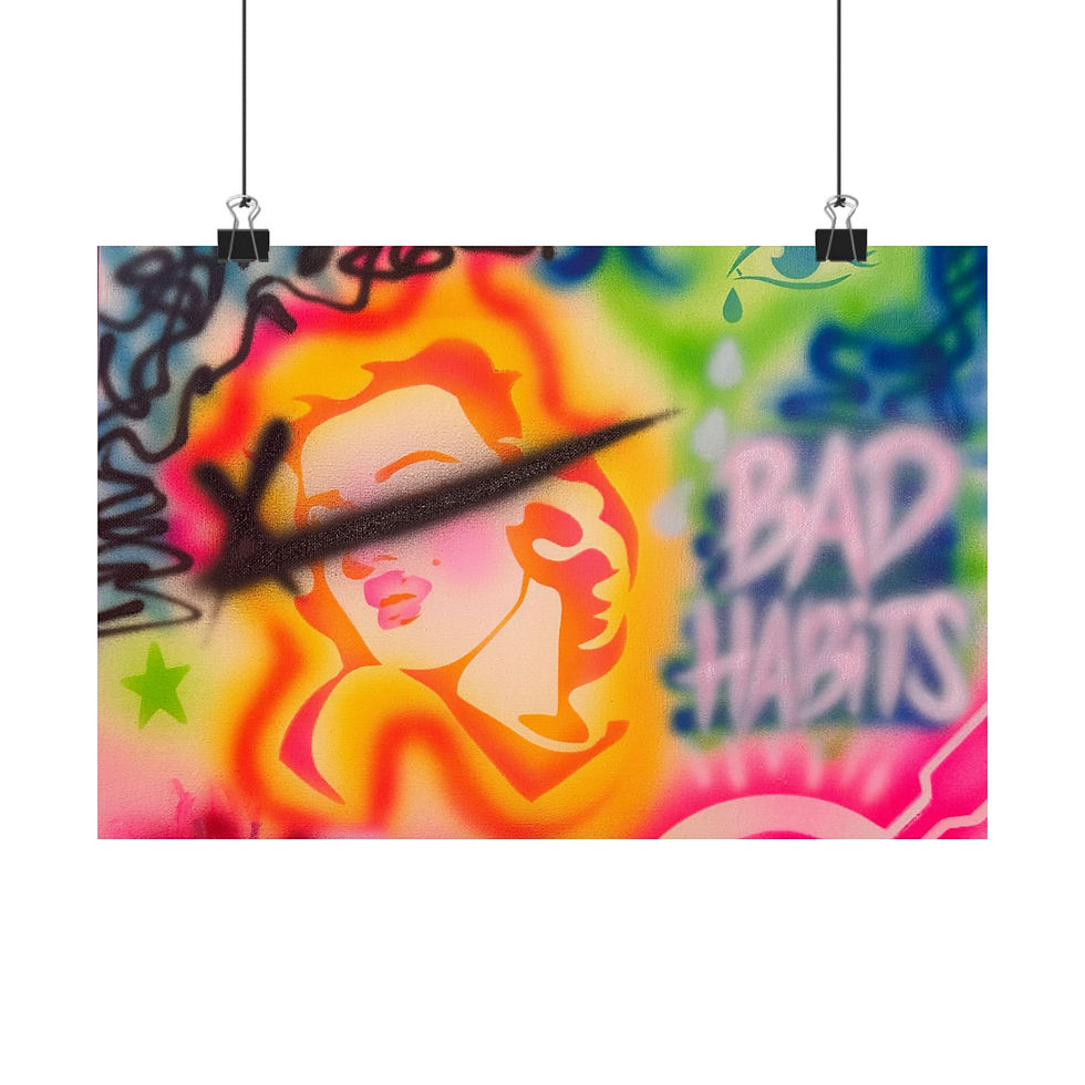 Thumbnail: "bad habits" airbrush horizontal print