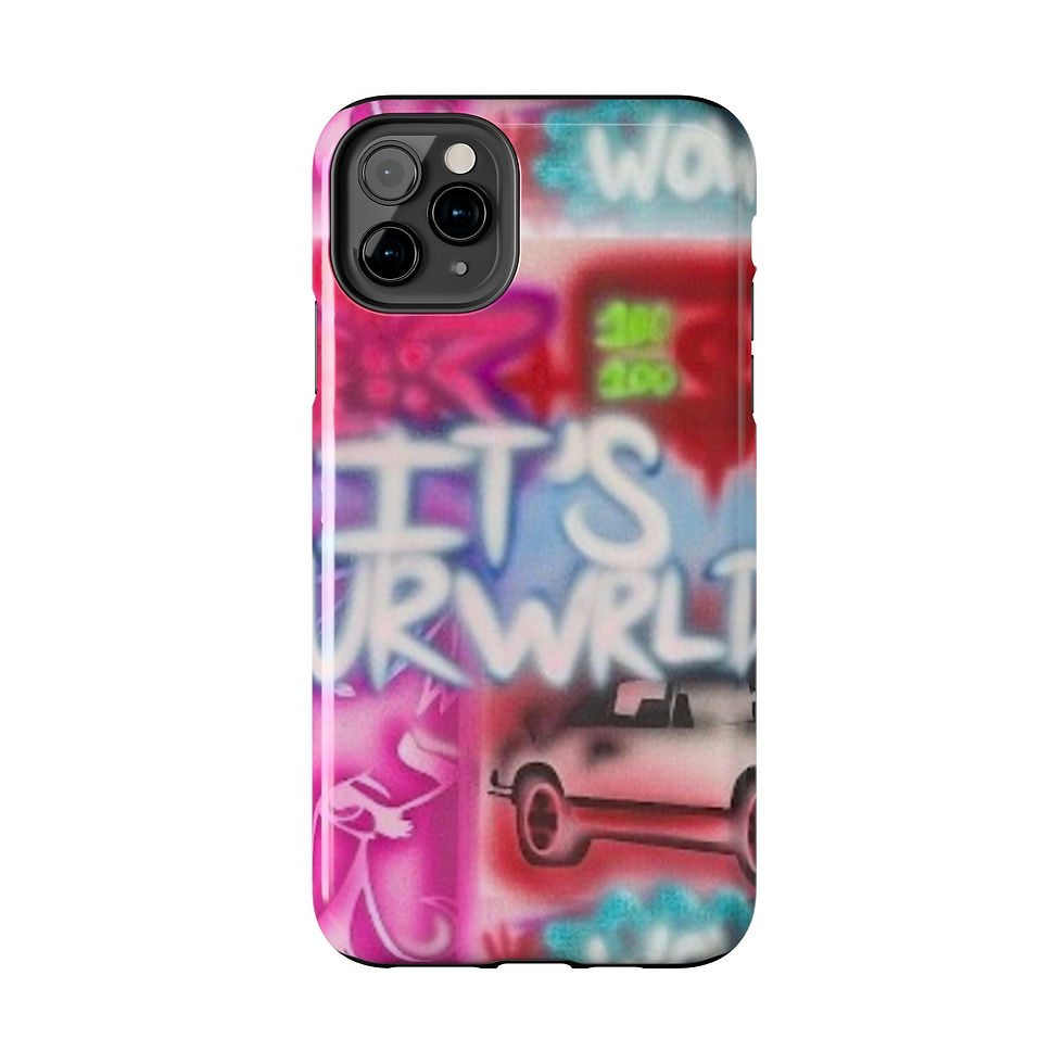 Thumbnail: "it's ur WRLD" airbrush iPhone case