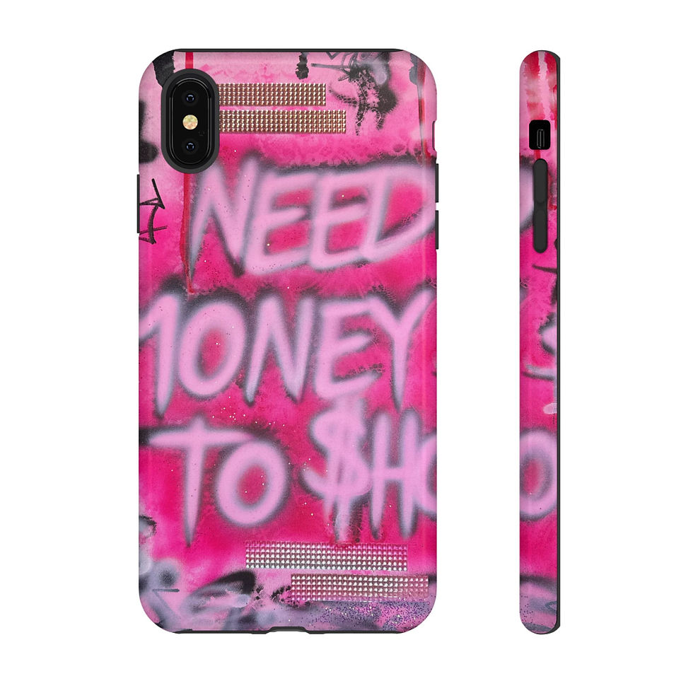 Thumbnail: "need $$ to shop" airbrush iPhone case