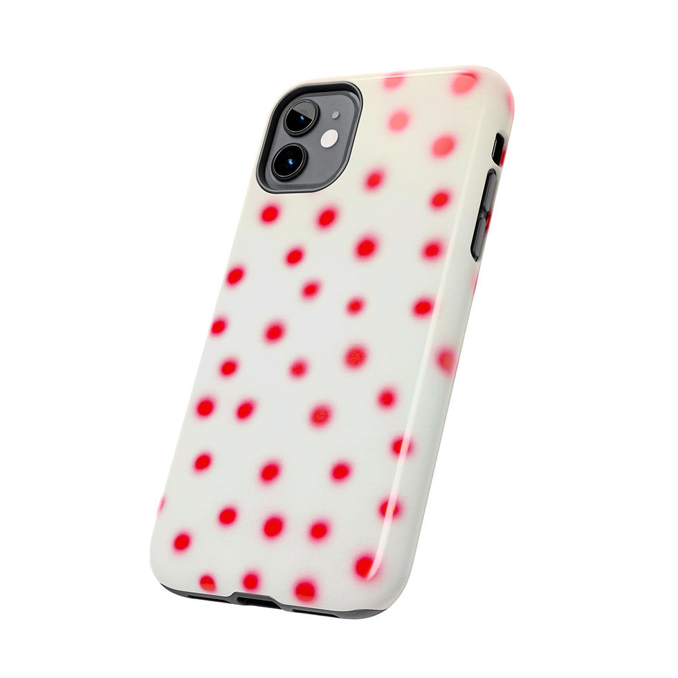 Thumbnail: "vanilla cherry polka dot" airbrush iPhone case