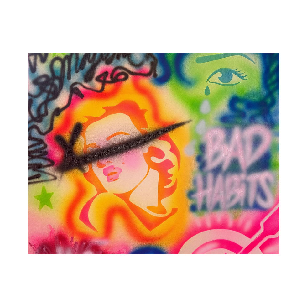 Thumbnail: "bad habits" airbrush horizontal print