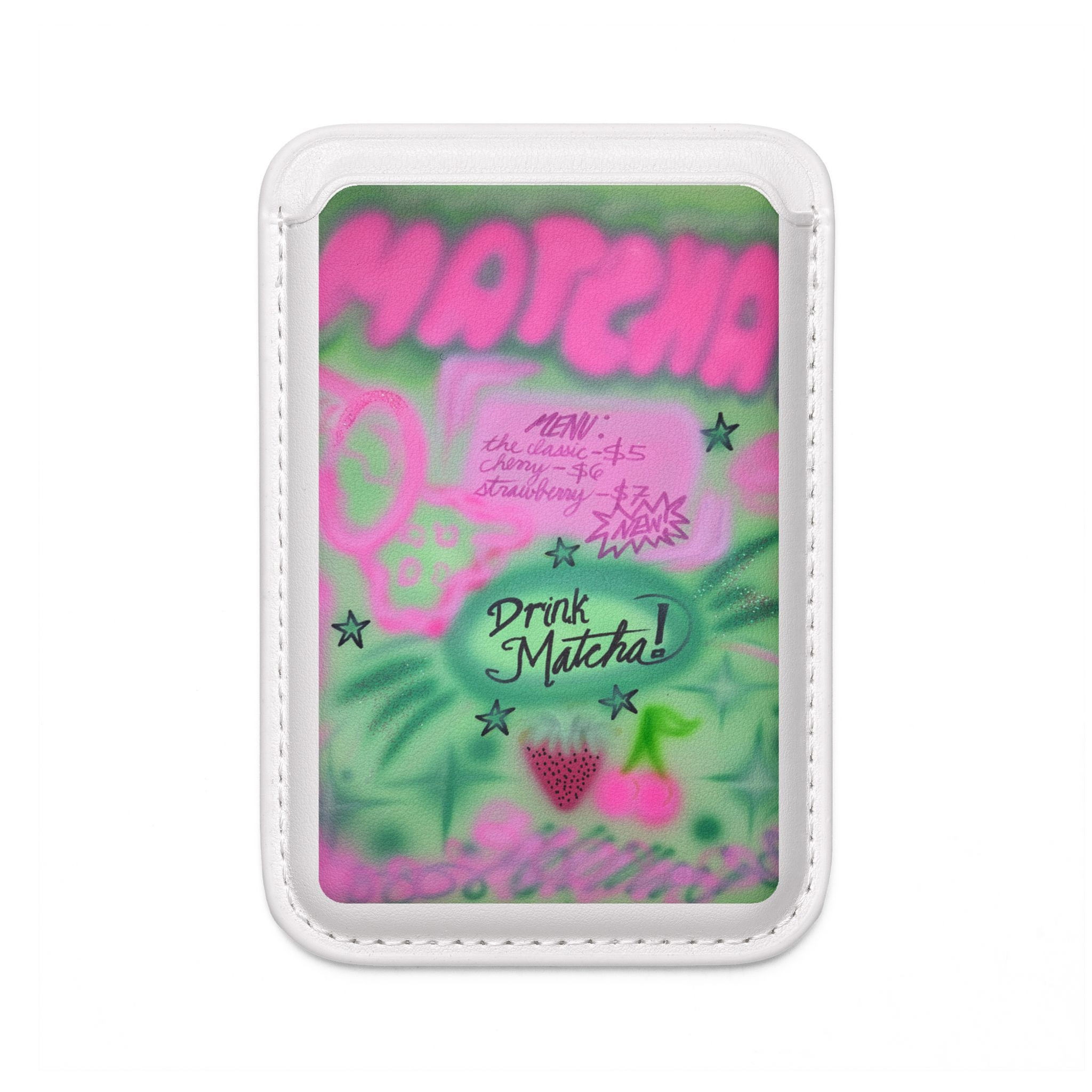 "matcha" airbrush vegan wallet (Magsafe® Compatible)