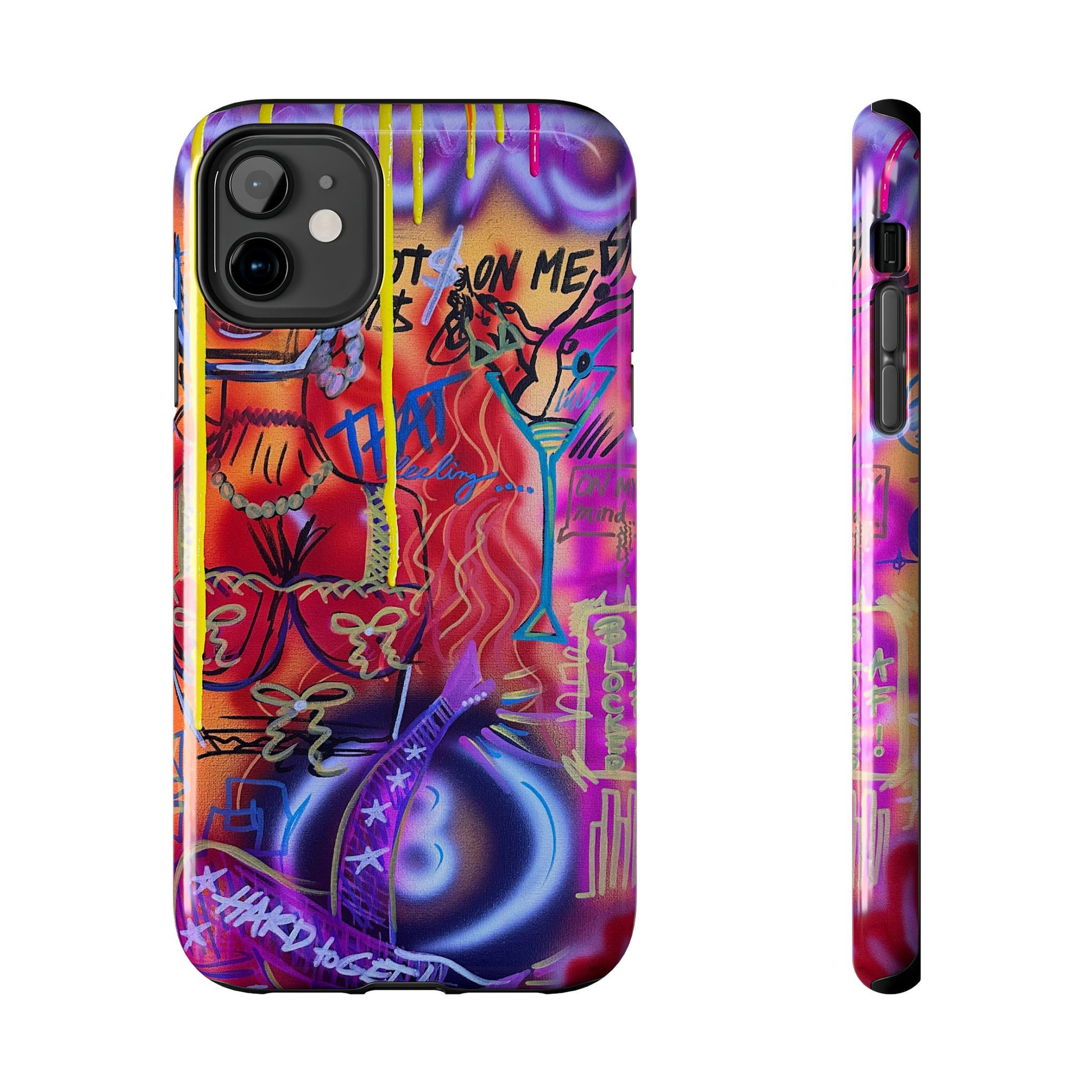 "shots on me" airbrush iPhone case