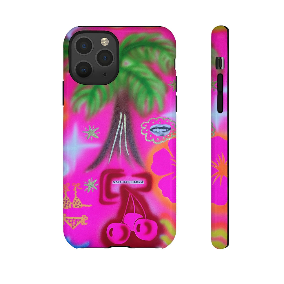 Thumbnail: "neon pink palms" airbrush iPhone case