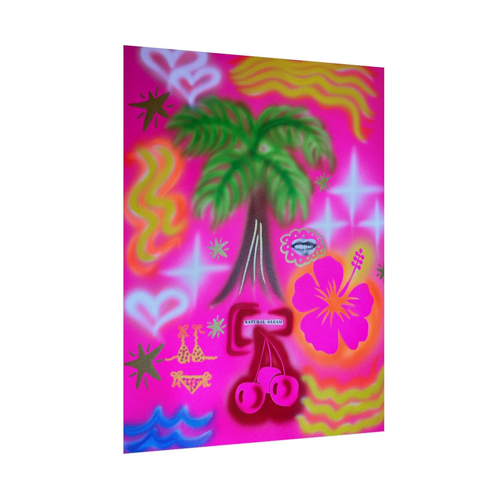 Thumbnail: "neon pink palms" airbrush rolled print