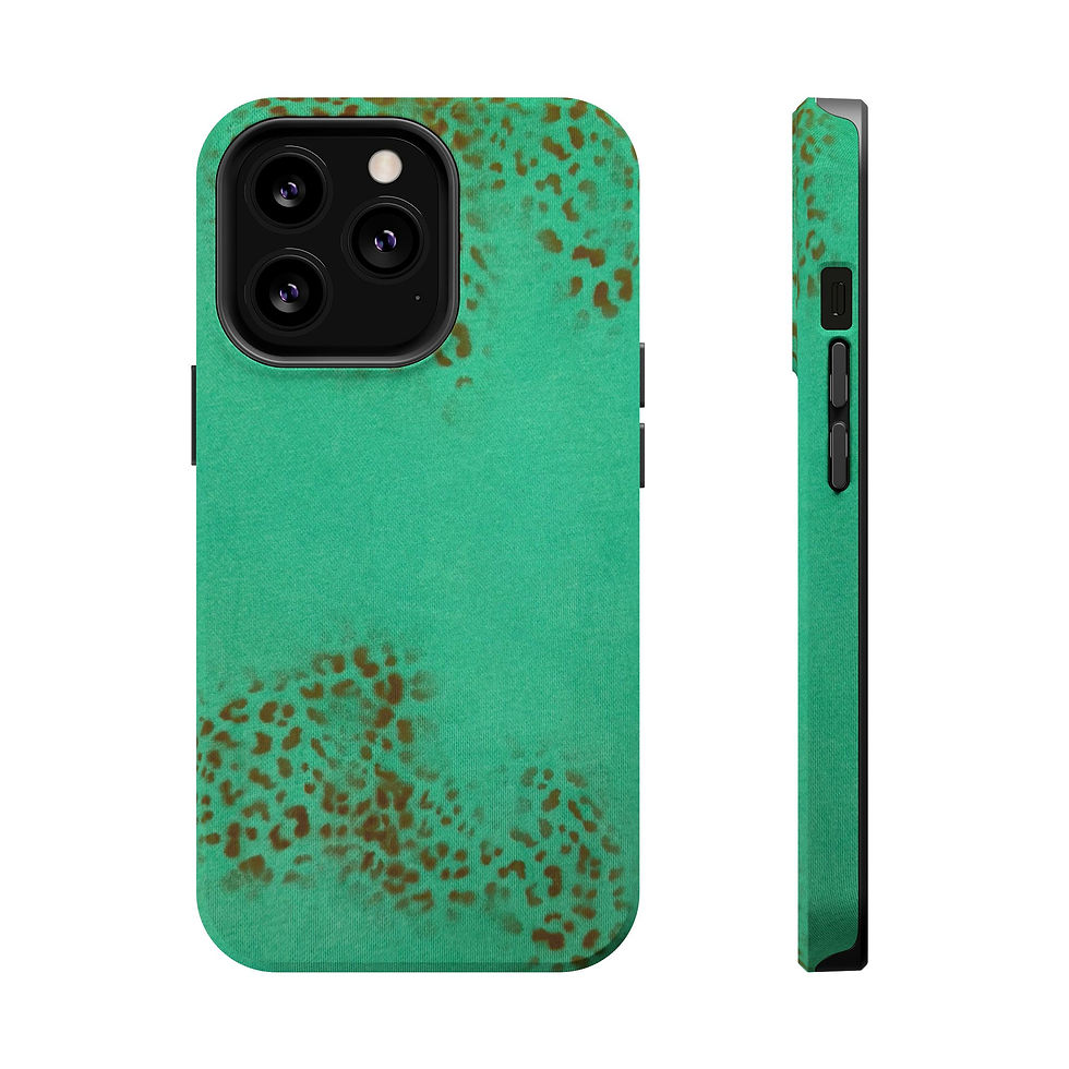 Thumbnail: MagSafe "teal cheetah" airbrush iPhone case 