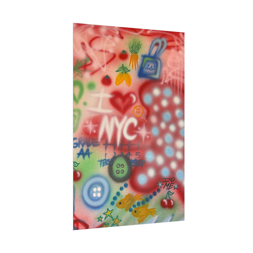Thumbnail: "i <3 NYC" airbrush rolled print