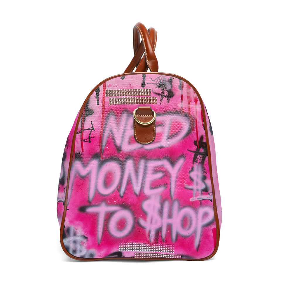 Thumbnail: "need $$ to shop" airbrush waterproof travel bag