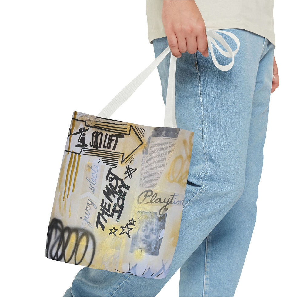 Thumbnail: "golden glacier" airbrush tote bag