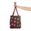 Thumbnail: "cherry mocha polka dot" airbrush tote bag