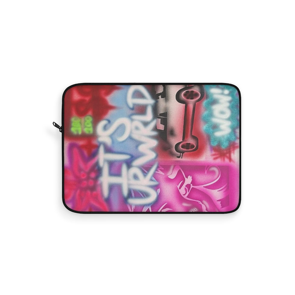 Thumbnail: "its ur wrld" airbrush laptop sleeve
