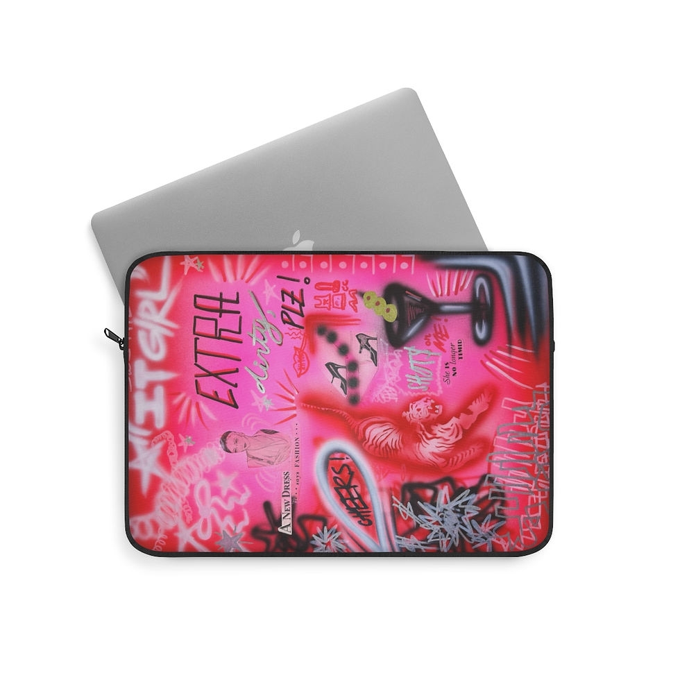 Thumbnail: "extra dirty, plz!" airbrush laptop sleeve