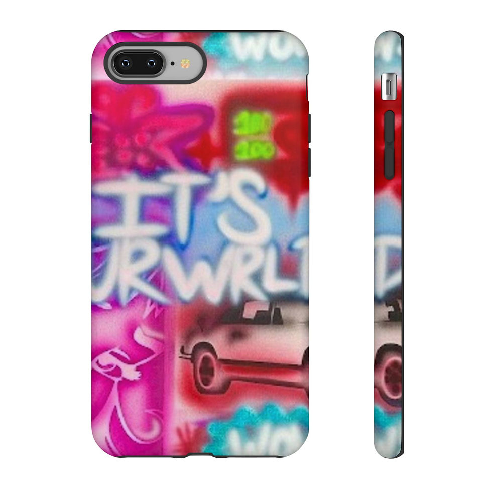 Thumbnail: "its ur WRLD" airbrush iPhone case