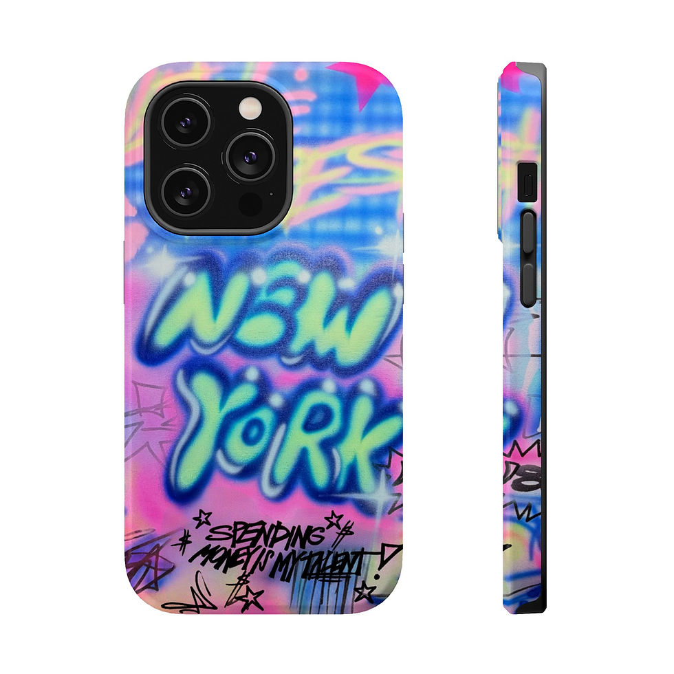 Thumbnail: magsafe "spending $$ is my talent" airbrush iPhone case