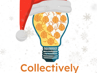 Collectively Diverse logo with a Father Christmas hat and snowflakes
