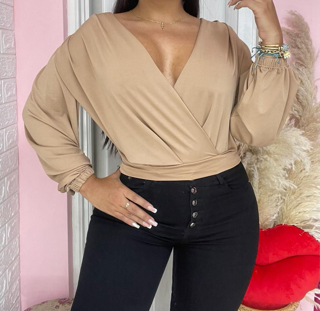 Blusa manga larga  Beige