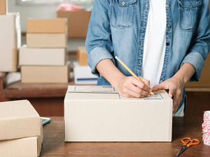 Writing shipping labels for boxes
