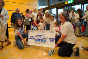 ICEJ Vice President of Aid & Aliyah Nicole Yoder accompanied new Jewish immigrants from Paris to Tel