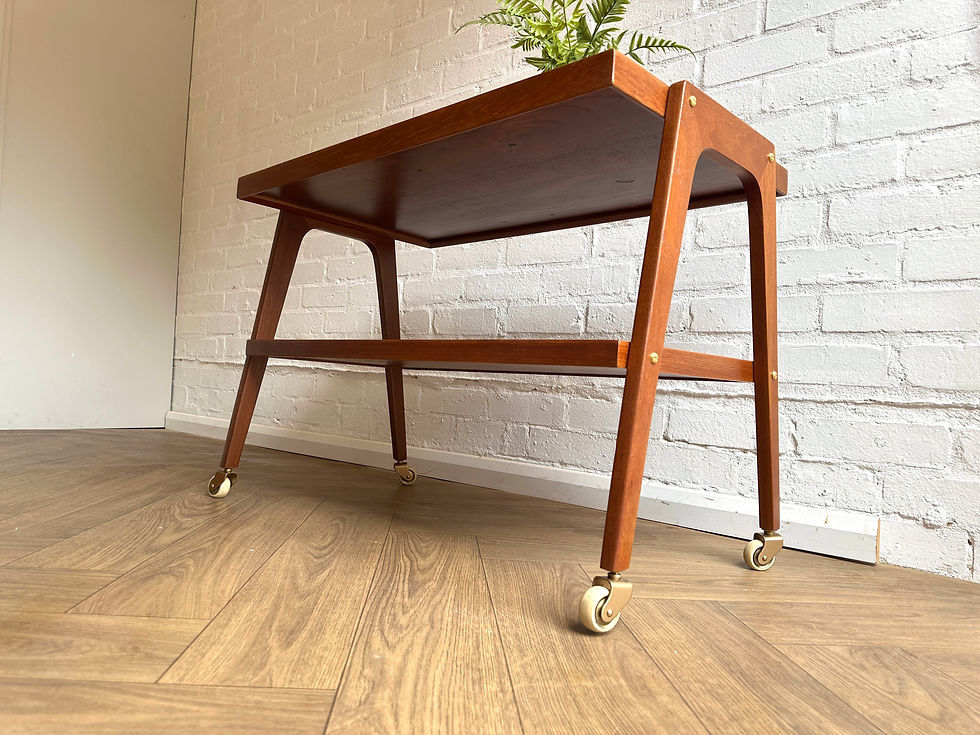 Thumbnail: Mid century Danish style Teak tea trolley Vintage 1960s